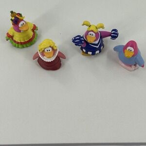 Club Penguin Figure Lot 4 Disney Collectible Toys Mixed Characters Bundle